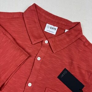CUTS SS Slub Button Down Shirt‎ Corten Red Size Large NWT The Friday Projects